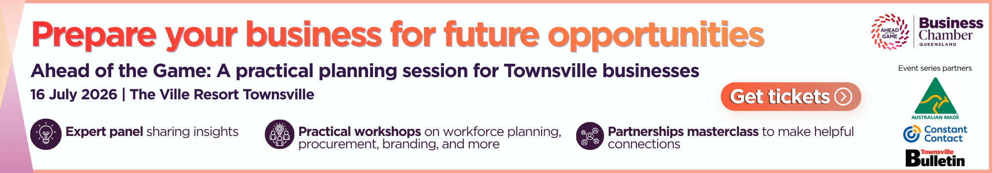Townsville Ahead of the Game event banner